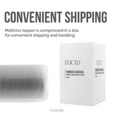 LUCID Bamboo Charcoal Infused Memory, 2 Inch, Hypoallergenic, Cooling Ventilation, CertiPUR-Certified Foam Mattress Topper, Twin XL LUCID