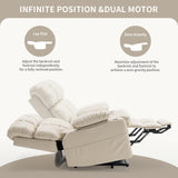 Zuacs Dual Motor Power Lift Recliner Chair for Elderly,Infinite Position, Lay Flat Recliner with Massage and Heat, Adjustable Headrest, USB&Type-C,Cup Holders,Faux Leather Beige,Medium Zuacs