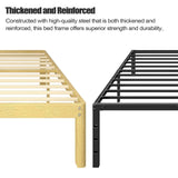 BOSRII Serenity Series Pine Grain King Size Bed Frame, Thickened and Reinforced Heavy Duty Steel Structure with 4500 LBS Support,14 Inches High No Box Spring Needed, Easy Assembly BOSRII