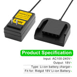 Joiry 18V Lithium Battery Charger for Ridgid R840083 R840087 R840086 R840089 AC840085 AC840086 AC840089 Joiry
