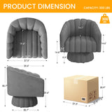 Apicizon Swivel Accent Chair Mid Century Modern Swivel Barrel Chair, 360 Degree Round Swivel Chair with Wide Upholstered, Velvet Accent Armchair Home Sofa Living Room Bedroom Office Gray Apicizon