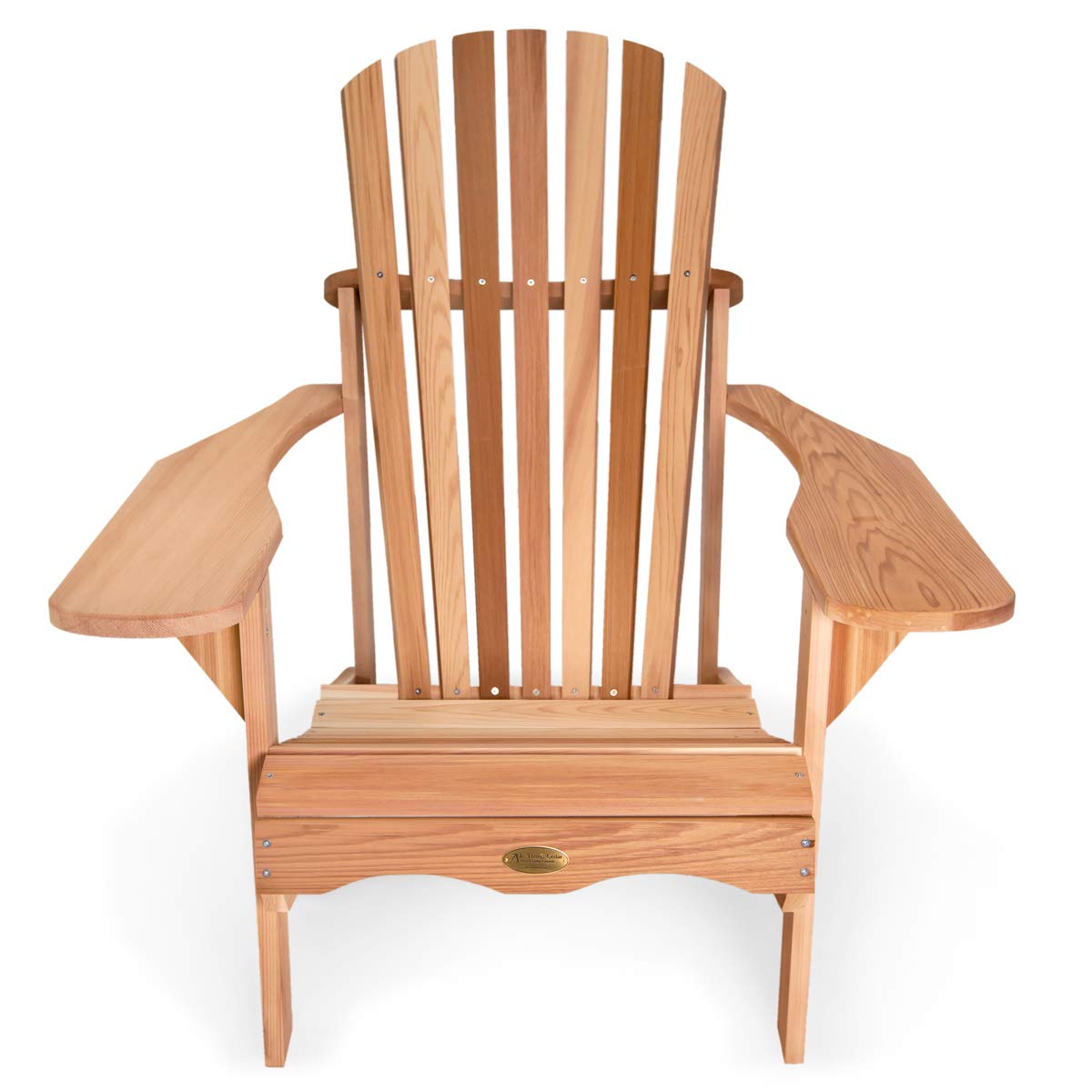 All Things Cedar AA21 Adirondack Adult Cedar Patio Chair | Outdoor Wood Furniture & Garden Chair | Ergonomic Back Support, Unassembled Deck Chairs 32x36x38” - WoodArtSupply