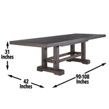 Steve Silver Furniture Napa 9pc Dining Table Set, 72"-90"-108" Dining Table w/ 2-18" Leaves, 8 Upholstered Side Dining Chairs, Farmhouse Design, Dining Room, 72" L x 42" W x 30.5" H, Brown Steve Silver