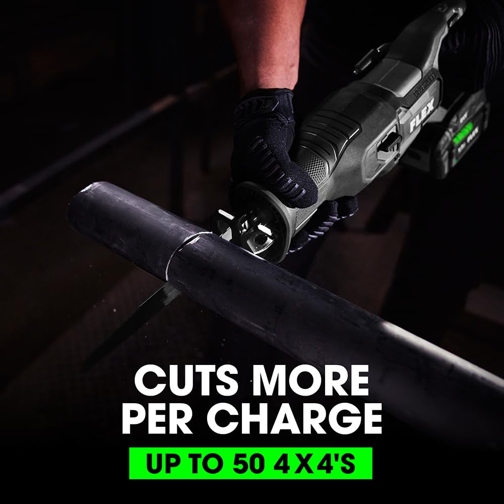 FLEX 24V Brushless Cordless 6-Tool Combo Kit: Hammer Drill, Hex Impact Driver, Circular Saw, Multi-Tool, Reciprocating Saw, Work Light with 2.5Ah, FLEX