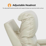 MCombo Triple Motors Power Recliner Chair with Power Headrest & Lumbar Support for Living Room, Home Theater Seating with Armrest Storage, Tray Table and Dual Charging Ports HTS708 (Beige) MCombo