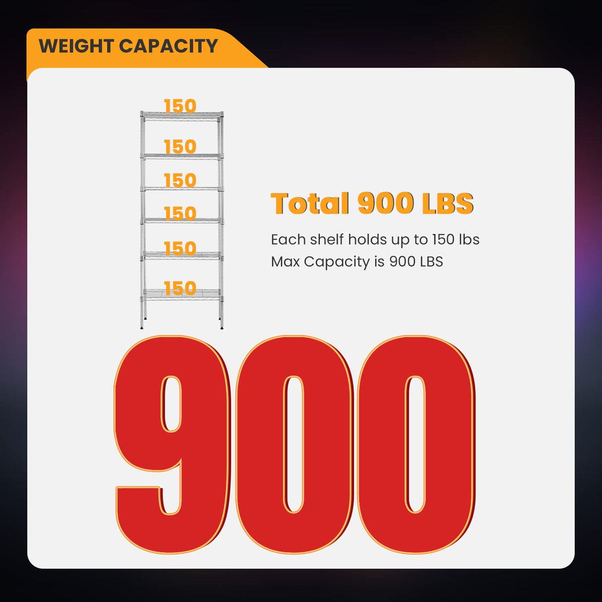 BestOffice Adjustable Wire Shelving Storage Shelves Heavy Duty Shelving Unit for Small Places Kitchen Garage (Chrome, 13" D x 23" W x 59" H) BestOffice