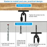 Dolibest Heavy Bag Hanger, Wall Ceiling Mount Hook for Punching Bags, Body Weight Strength Training Systems, Wood Beam Holder with Spring and 2 Carabiners, 4Wood Screws for Wooden Sets Dolibest