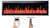 Litedeer Homes Latitude II 48" Smart HD LED Electric Fireplace with App, Adjustable Crackling Fire Sounds and Sparkles,5 Unique Realistic Flame, Black Fireplace (Model: ZEF48X) Litedeer Homes