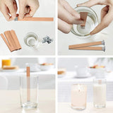 100 pcs Wooden Candle Wicks for Candle Making,6 inch Crackling Wood Wicks/Smokeless Candle Wick with Metal Base Clip 50 Sets PXBBZDQ