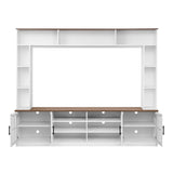 95.5" Entertainment Wall Unit Set with Bookshelves, Modern TV Stand for Televisions Up to 80", Large Media Console with Cabinets and Tempered Glass Doors for Living Room Merax