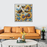 WSLWXSHM 5D Special Shape Diamond Art Kits for Beginners, Diamond Painting Kits for Adults Sunflower Bee, Crystal Rhinestones Diamond Painting for Home Wall Decoration Gift 12×12inch/30×30cm, Flower WSLWXSHM