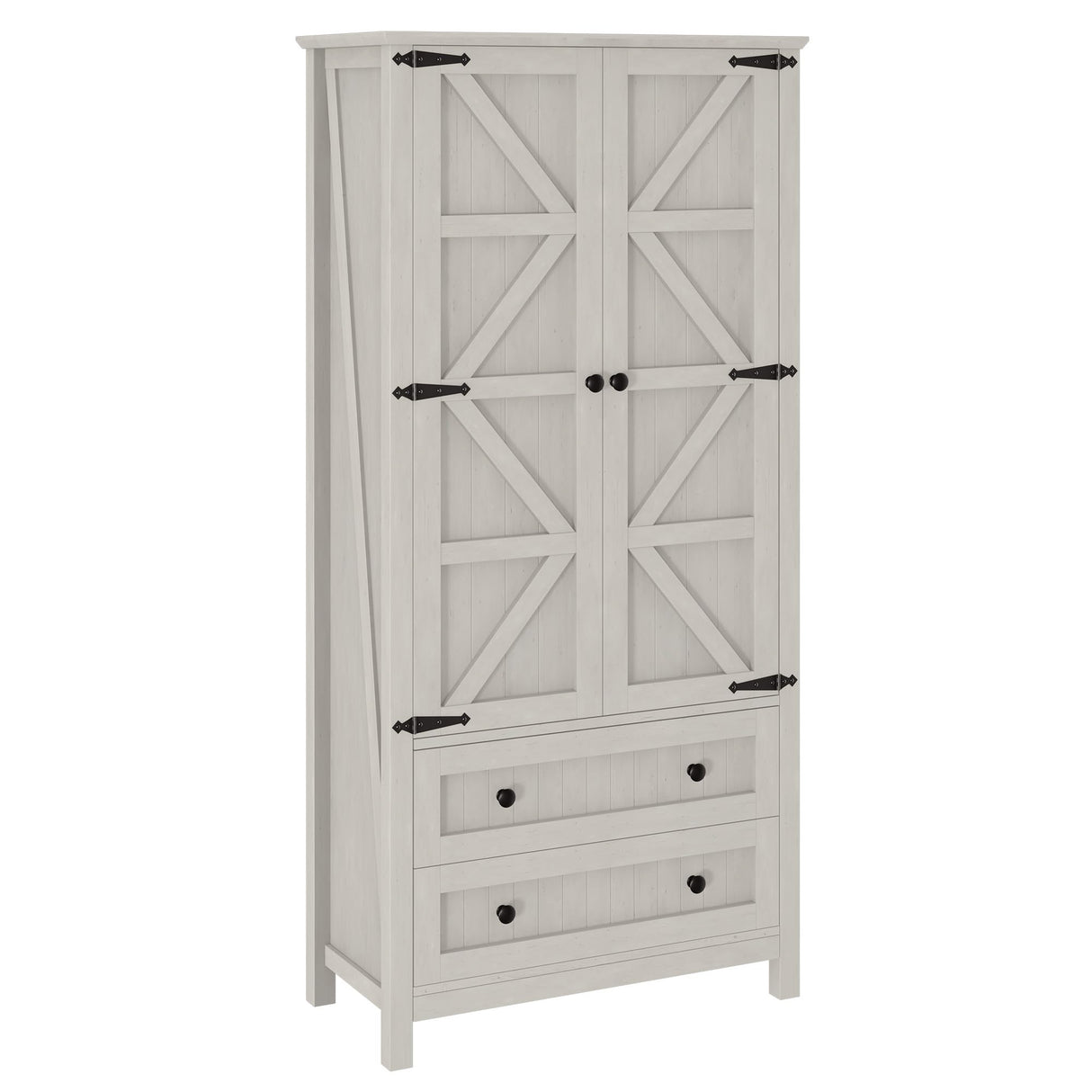 YITAHOME Farmhouse Kitchen Pantry Cabinet, 64.5" Tall Storage Cabinet with 2 Drawers & Adjustable Shelves, Ideal for Kitchen, Living Room, or Entryway, White YITAHOME