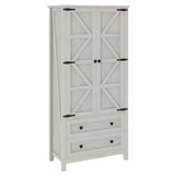 YITAHOME Farmhouse Kitchen Pantry Cabinet, 64.5" Tall Storage Cabinet with 2 Drawers & Adjustable Shelves, Ideal for Kitchen, Living Room, or Entryway, White YITAHOME