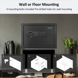 <1.2 cu.ft.>Goldenkey Steel Home Safe Box with Electronic Keypad, Document Safe with Removable Shelf, Personal Safe Box Perfect for Guns, Laptop for Office, Hotel, 11.81"D x 14.96"W x 11.81"H GOLDENKEY