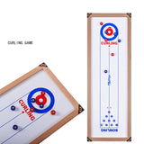 3-in-1 Wood Shuffleboard, Tabletop Curling Game Board Set with 8 Rollers, Portable Mini Tabletop Games for Kids and Adults QCHIAN