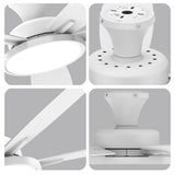 TALOYA 52 inch Ceiling Fans with Lights,Remote Control Multifunctional Quiet Fan with Three Color Temperature and Dimmable Light with Reversible Blades White TALOYA