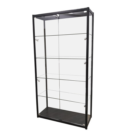 FixtureDisplays® 40X16.5X78" Glass Showcase Display Case with LED Lights 5-Tier Shelf Floor Stand 119956-NPF FixtureDisplays