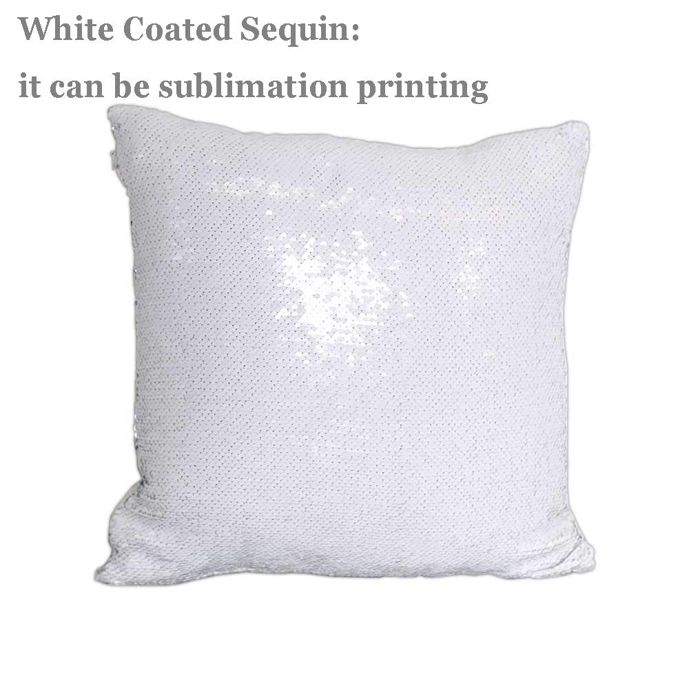 H-E 10pcs* Sublimation Blank Magic Pillow Case Throw Pillow Covers Decorative Square Mermaid Pillowcase Cushion Cover Printing Both Sides 40x40 cm (Silver) H-E