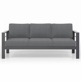 Solaste Outdoor Couch Aluminum Patio Furniture Sofa, 3-Seat All-Weather Metal Outdoor Patio Furniture with Cushions,Dark Grey Solaste