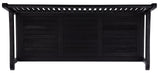 SAFAVIEH Outdoor Collection Brisbane Black Acacia Wood Storage Bench SAFAVIEH