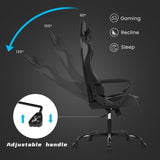 High-Back Racing Office Gaming Chair with Lumbar Support - Ergonomic Executive Reclining PC Desk Chair for Adults - PU Leather Swivel Rolling Chair RROCOSIA