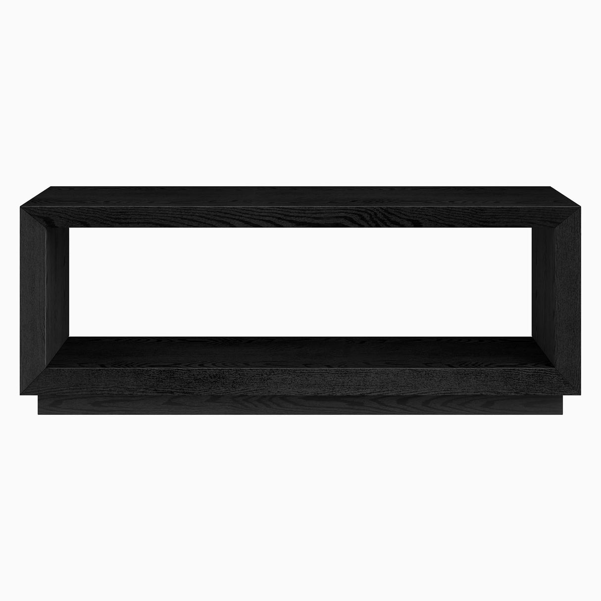 Henn&Hart 48" Rectangular Coffee Table with Open Storage Shelf for Living Room, Family Room, or Office, Black Grain Henn&Hart