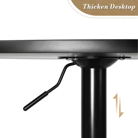 Athena Collection Square Bar Table, Adjustable Height High Top Bistro Table with MDF Desktop, 23.5'' Cocktail Table for Bar/Pub/Bistro (Silver Flash) Athena Collection