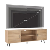 AUXSOUL 70 Inch Mid Century Modern TV Stand for 75 Inch TV, Wood TV Stand with Storage, Entertainment Center for Living Room Bedroom, TV Media Console, Oak AUXSOUL