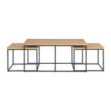 Lavish Home 3-Piece Coffee Table Set - Modern Nesting Tables with Large Table and Side Tables - for Living Room, Apartment, or Dorm (Walnut) Lavish Home