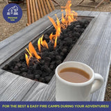 American Fireglass Medium Lava Rock, 1/2" - 1" | Use in Fireplace, Fire Pit or Bowl | Outdoor & Indoor Volcanic Rock for Natural Gas or Propane Fires | Decorative Landscaping | 10 lb Bag American Fireglass