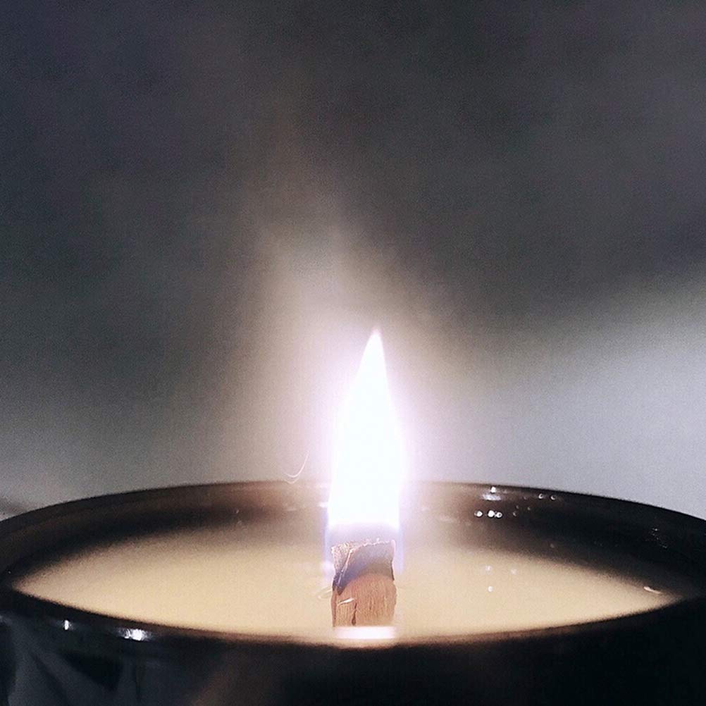 100 pcs Wooden Candle Wicks kit, Include 50 Pcs 5.1 X 0.5 Inch Candle Making Wicks and 50 Pcs Iron Stand Naturally Smokeless Wooden Candle Wicks Candle Cores for DIY Candle Making Pengxiaomei