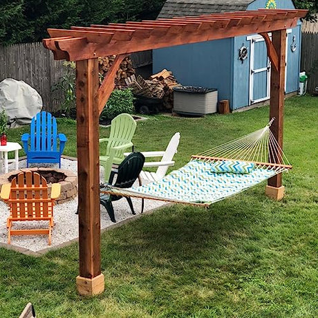 Pergola Depot Brim 10' Cedar Pergola Kit with 12' Posts and End Shape A Pergola Depot