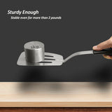 Stainless Steel Flexible Spatula Turner, Thin Slotted Metal Spatula for Cast Iron Skillet, Thin Blade and Heat Resistant Silicone Handle, Great for Egg, Cookie, Meat, Crep, Large Vovoly