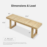 mopio Bruno Outdoor Dining Set, Solid Acacia Wood Patio Table & Chairs Set for Indoor Outdoor Dining, Mid Century Modern Farmhouse Conversation Sets (4 Seater: Table, 1 Bench, 2 Chairs | 4 Piece) mopio