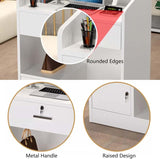 Reception Desk with Counter,Small Front Desk with Drawer & Cabinet,Reception Counter for Small Spaces,Retail Checkout Counter for Clothing Store Lobby Beauty Salon Generic