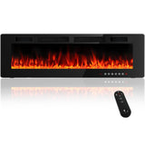 BOSSIN 72 inch Electric Fireplace Recessed and Wall Mounted, Ultra-Thin Silence Linear Electric Fireplace, 12 Adjustable Flame Color & Speed,750/1500W,Touch Screen Remote Control with 8h Timer BOSSIN