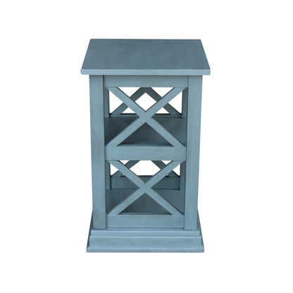 IC International Concepts International Concepts Hampton Accent Shelves Table, Ocean Blue - WoodArtSupply