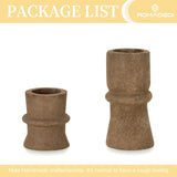 Romadedi Candlestick Holders Boho Decor: Taper Candle Holders Paper Mache for Living Room Morden Decorations Candle Stick Dining Table Centerpiece Fireplace Home Decoration Brown Romadedi