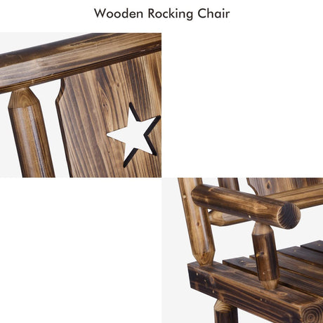 XCSOURCE Rustic Wooden Double Rocking Bench for Outdoor Patios – Comfortable Rocker Chair for Two XCSOURCE