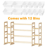SpaceAid Toy Storage Organizer with 6 Shelves and 12 Bins, Bookshelf/Bookcase, Kids Bin Shelf, Toys Box for Playroom Organization for Bedroom & Room Decor, White, 52.3" W SpaceAid