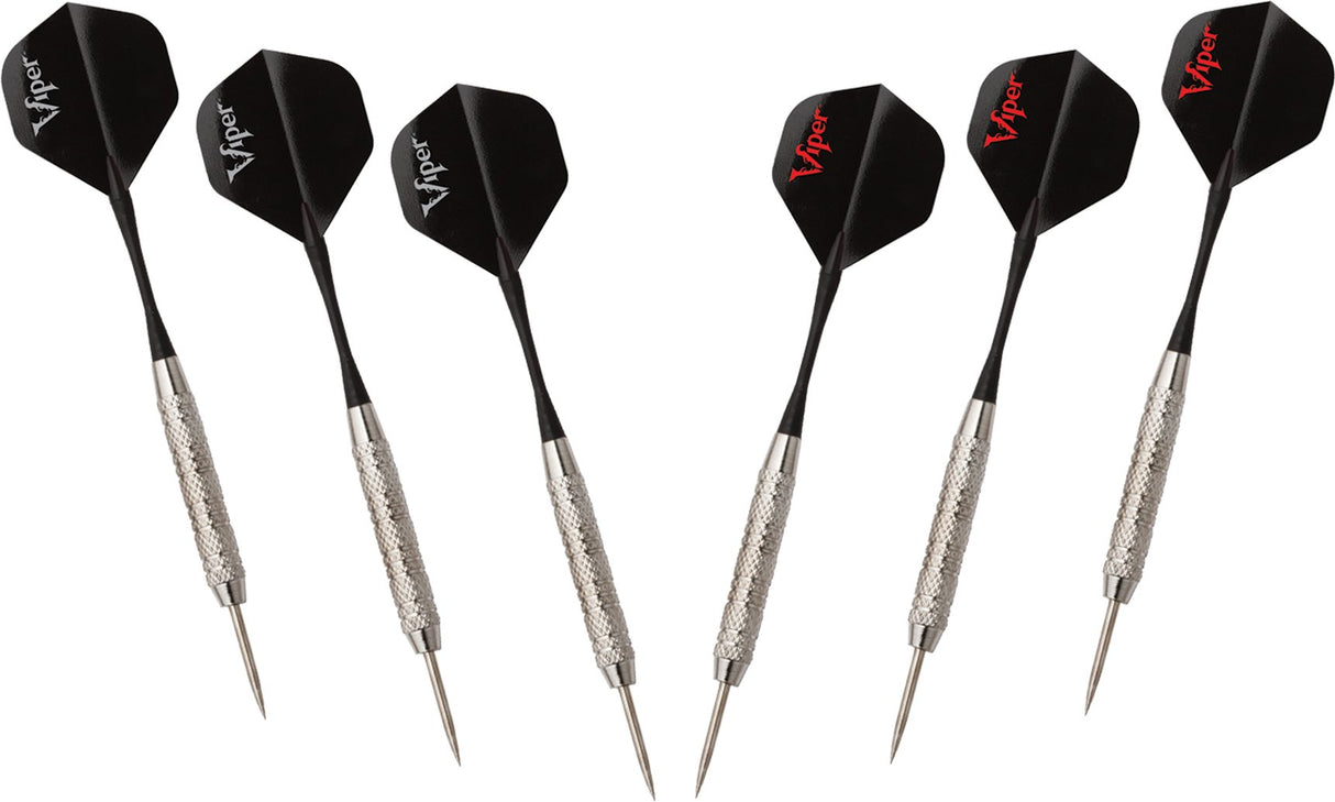 Viper by GLD Products Viper Vault Cabinet & Shot Sisal/Bristle Ready-to-Play Bundle: Elite Set (Shot King Dartboard, Darts, Shadow Buster and Laser Throw Line), Black Viper