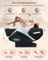 RELX 2026 Massage Chair Full Body, 20 Modes Zero Gravity SL-Track Shiatsu Massage Chair Built-in Heat System, Airbag Massage with Body Scan, Deep Yoga Stretch, Calfrest Extension and AI Control(Black) RELX