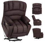 DURASPACE Power Lift Recliner Electric Lift Massage Recliner Chairs with Heat, Large Shell Faux Leather Backrest Lift Chair Recliners for Elderly, Seniors (Brown) DURASPACE