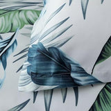 OAITE Duvet Cover Twin Size,Reversible Summer Leaf Green Duvet Cover Set with Zipper Closure, 3 Pieces Modern Patterns Soft Microfiber Bedding Set with 8 Ties(68’’*90’’,2 Pillow Cases) OAITE