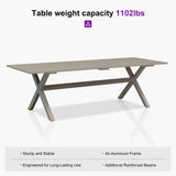 PURPLE LEAF Patio Dining Set for 10 All-Weather Wicker 11 Piece Aluminium Outdoor Table and Chairs Set Included Cushions for Backyard Indoor Decor Kitchen Modern Outdoor Furniture Set Champagne PURPLE LEAF