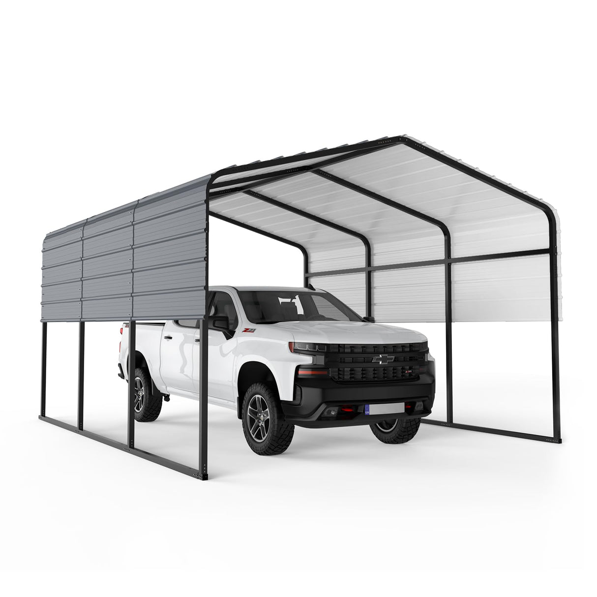 GarveeLife Metal Carport 13' x 16', Heavy Duty Canopy for Garage, Car Shelter with Galvanized Metal Roof, Reinforced Structure & Base, Car Shelter Shade with Metal Frame, Outdoor Garage for Cars Boat GarveeLife