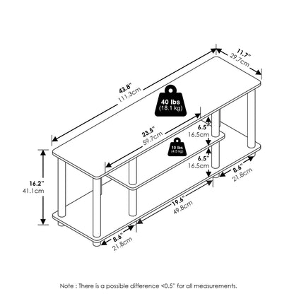 Furinno Turn-N-Tube No Tools 3D 3-Tier Entertainment TV Stands, White/White