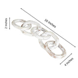 Wood Chain Link Decor Hand Carved 5-Link Wood Knot Decorative Chain, Rustic Wood Link Decorative Object Large Wooden Chain for Home Living Room Coffee Table Farmhouse White Eximious India