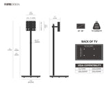 FITUEYES Design Rolling TV Stand for 24-48 inch TVs, Landscape to Portrait Rotating Mobile TV Stand on Wheels and Brake-knob, Portable TV Cart for Living Room Dormitory Outdoor, Master Series FITUEYES