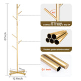 ZOZOE Metal Coat Rack Stand, Modern Coat Rack Freestanding with 8 Hooks, Coat Racks Easy to Assemble, Coat Tree Stand for Bags, Hats, Entryway, Office (Golden) ZOZOE